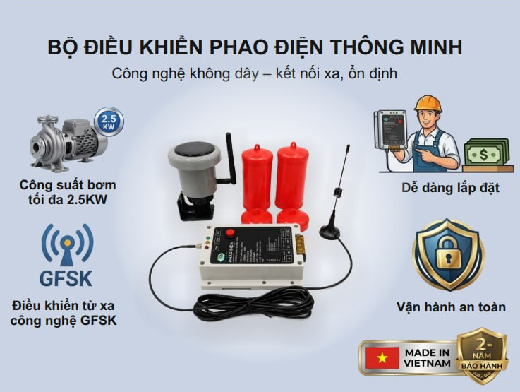 Phao điện không dây Charming FLOAT-RF01 2500W